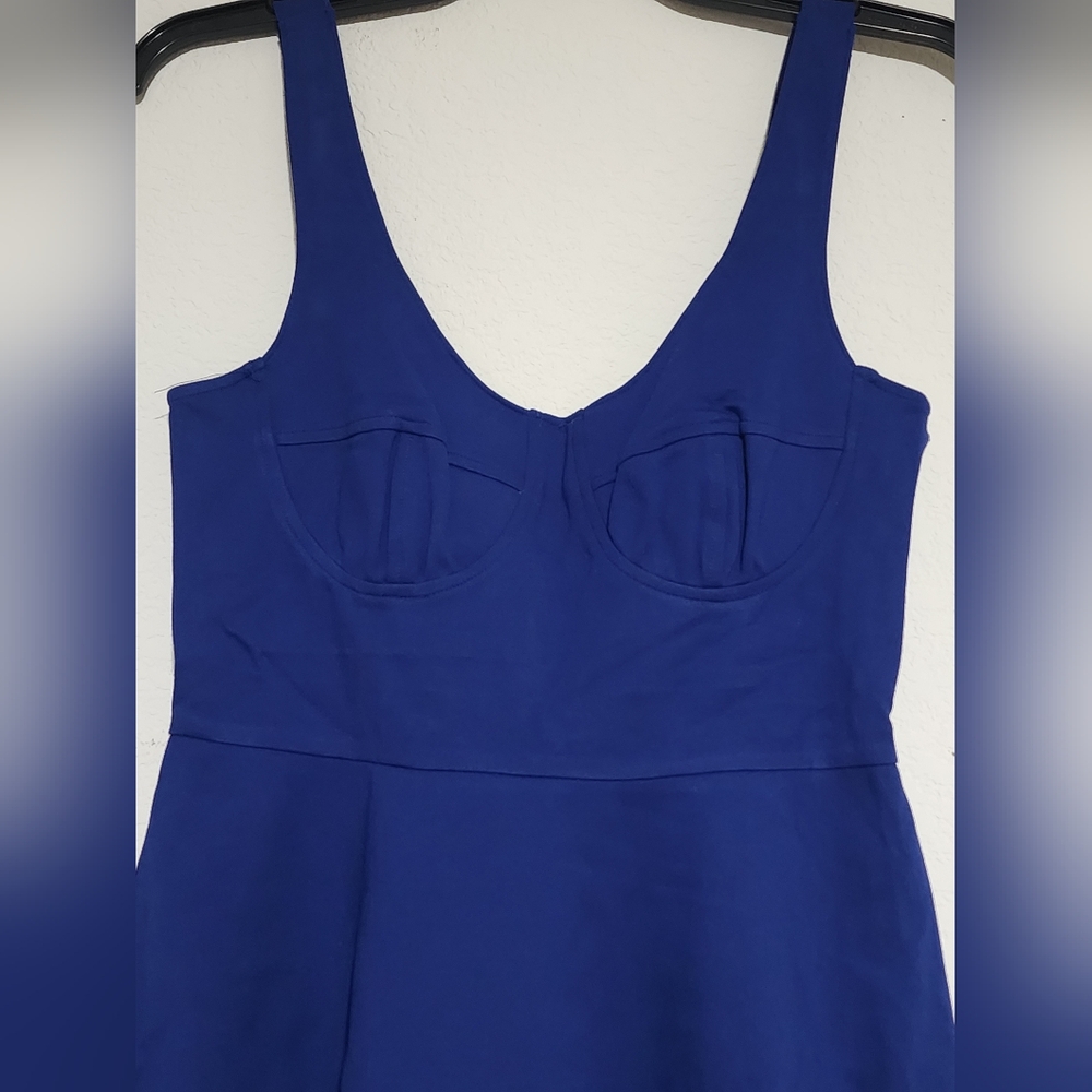 Chic Royal Blue Sleeveless Mini Dress Size Medium - Picture 3 of 7